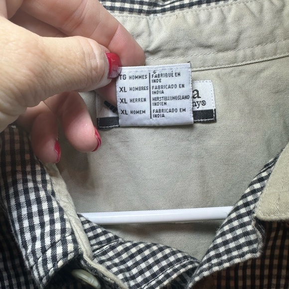 Columbia‎ black gingham men’s shirt XL - Picture 4 of 5